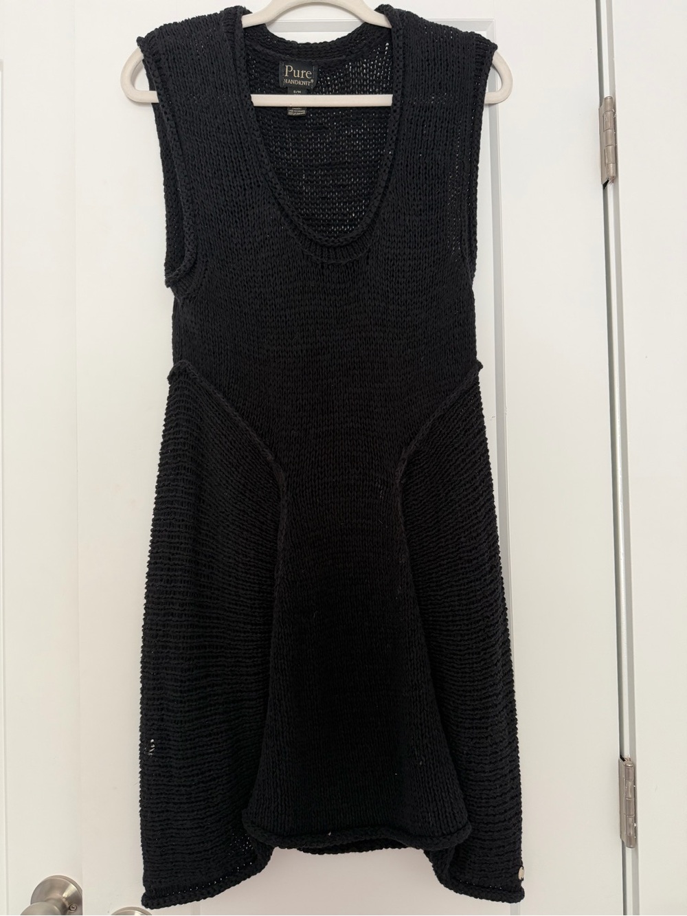 Pure Collection Black Sleeveless Knit A-Line Mini Dress